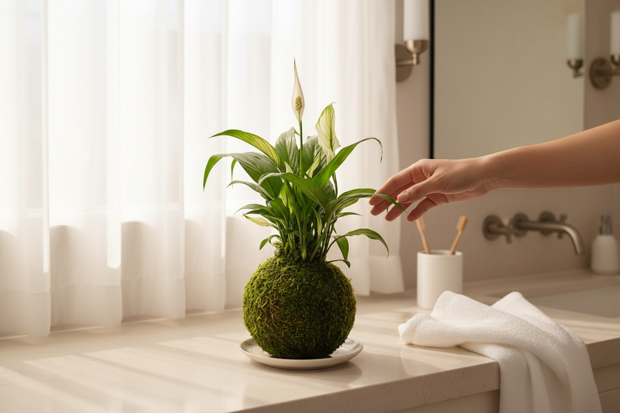 peace lily kokedama Peace Lily