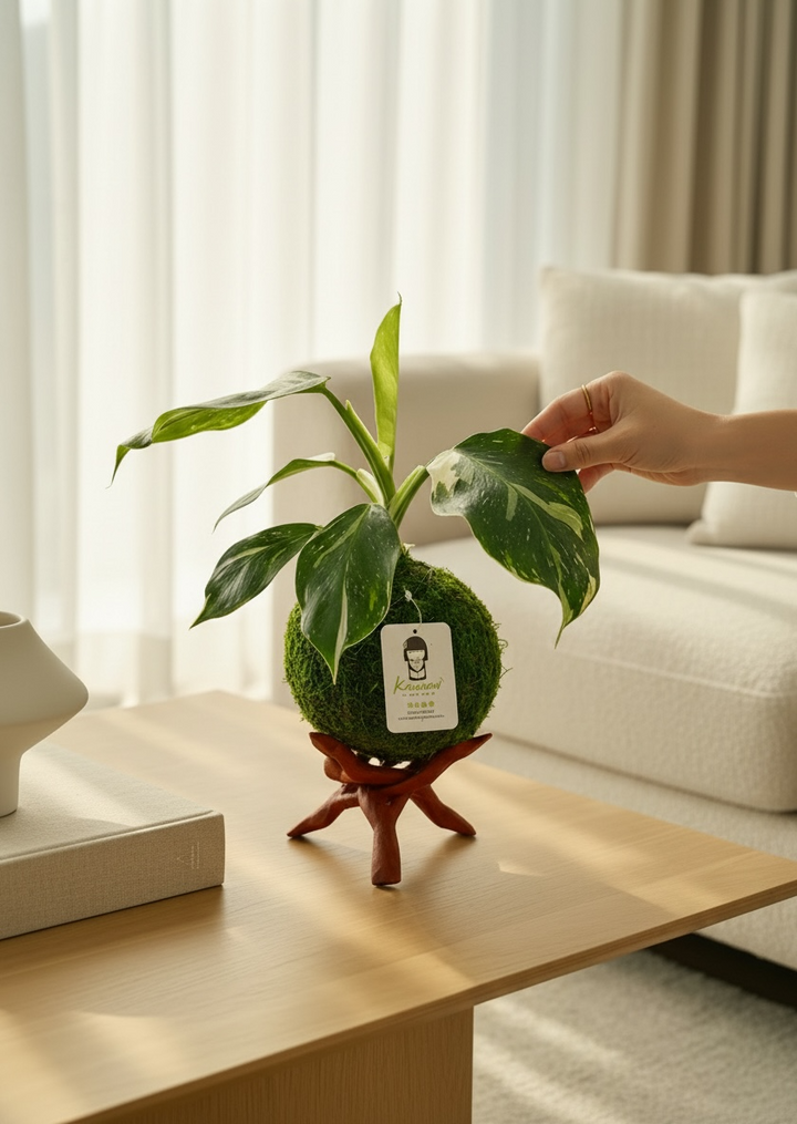 philodendron kokedama Philodendron White Wizard
