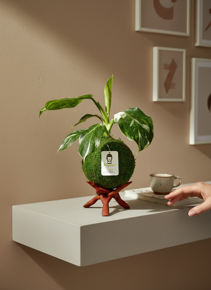 philodendron kokedama Philodendron White Wizard