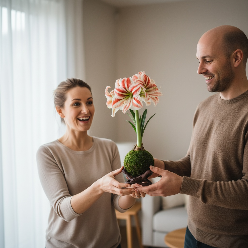 Amaryllis | Moss Ball Kokedama