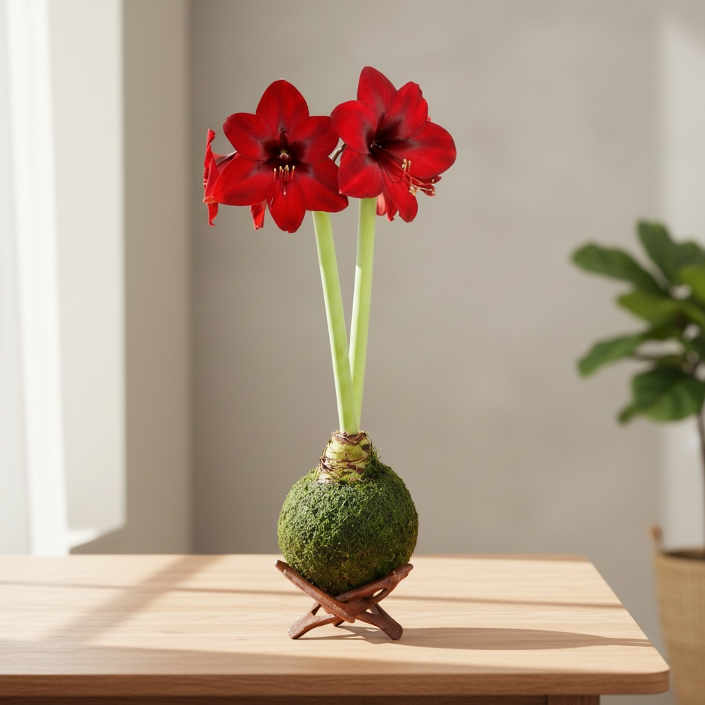 Amaryllis | Moss Ball Kokedama