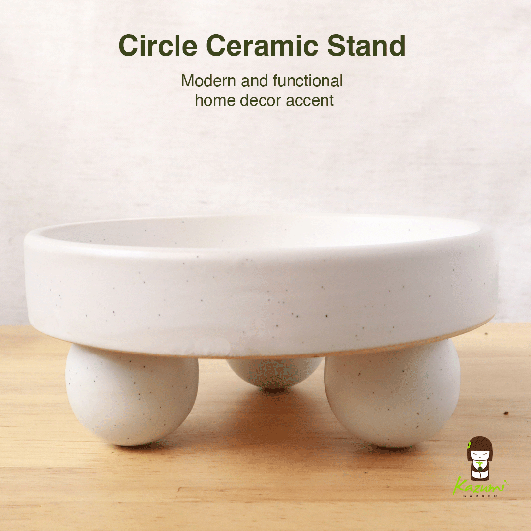 Circle Ceramic Stand | Moss Ball Kokedama Accessory